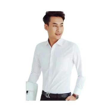 Imagem de Camisa De Algodão Slim Fit Masculina De Manga Curta Moda Casual Primav