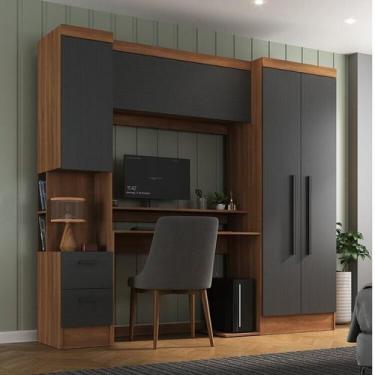 Imagem de Quarto Completo com Escrivaninha Viena 3 Portas 2 Gavetas Espresso Móv