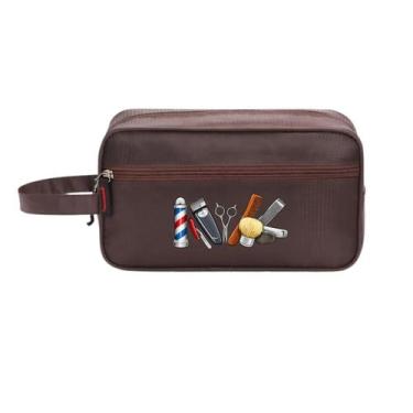Imagem de Necessaire Bolsa Cabelereiro Barbeiro Resistente Impermeável - Azul - 