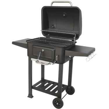 Imagem de Churrasqueira de carrinho bafo a carvão Broiler preta