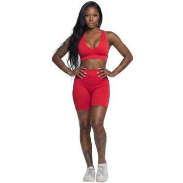 Imagem de Conjunto Top Com Bojo e Bermudinha Bella Fiore Roupa Para Academia Treino Moda Fitness...