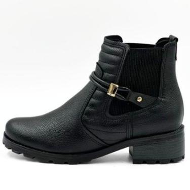 Imagem de Bota Pegada Cano Curto Salto Baixo Tratorado Feminina-Feminino