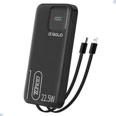 Imagem de Power Bank carregador portátil agold 10.000MAH Turbo Cabos Tipo C E Li
