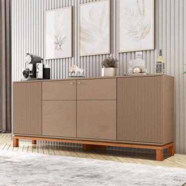 Imagem de Aparador Buffet Sala de Estar 4 Portas 180cm Visari Marrom/Freijó C01 