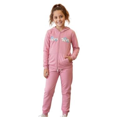Imagem de Conjunto Meninas Moletom com Capuz Blusa e Calça Inverno - - anjo da m