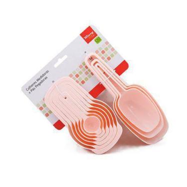 Imagem de Conjunto de Colher Medidora e Pá Pegadora Rosa 9 Peças - Wincy