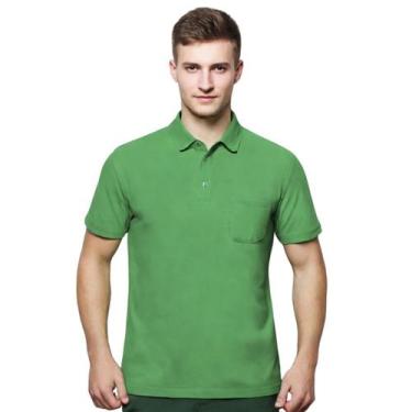 Imagem de Camisa Masculina Gola Polo Piquet Com Bolso - C&C, Verde bandeira, XG