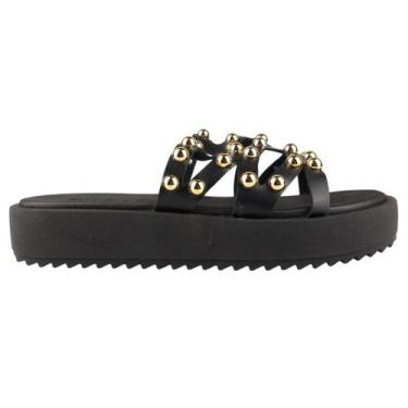 Imagem de CHINELO MOLECA 5489121 Cor:PRE-OUR.CLATAMANHO:38, Pre, Ouro, Cla, 38