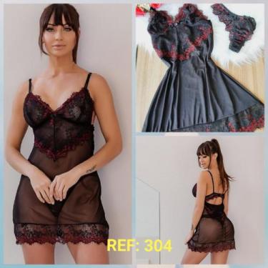 Imagem de Camisola Sem Bojo de Tule e Renda - Suprema Opção, M