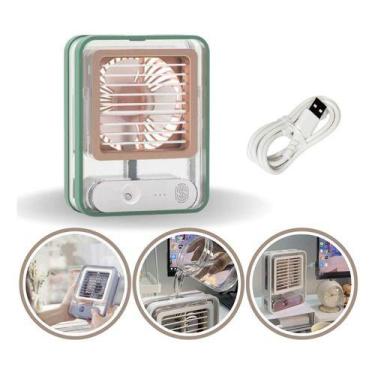 Imagem de Mini Ventilador Portátil Umidificador Led Mesa Recarregável - KROKODIL