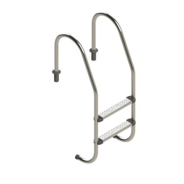 Imagem de Escada para Piscina com 2 Degraus em Aco Inox 304 Corrimao Polido Inox Ate 100kg Inox Inaqua