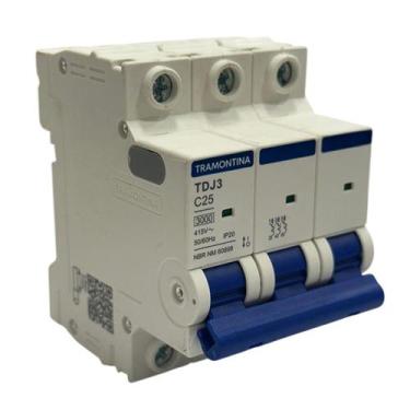 Imagem de Disjuntor tripolar din mini 25a tdj3-3 c25 58013/107 - tramontina