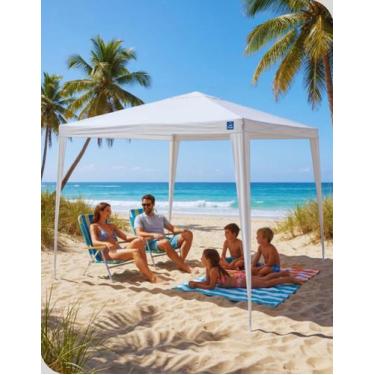 Imagem de Tenda Gazebo 3x3 Branca Guarda Sol Camping Praia Eventos e Área de Laz