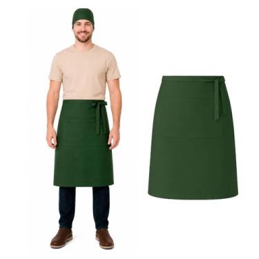 Imagem de Avental de Cintura Verde Escuro Barista Chef Cozinha 10un - casa cha