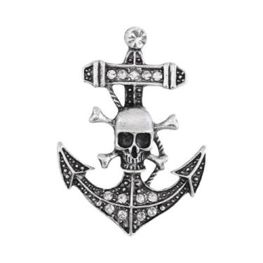 Imagem de Broche De Caveira Unissex Feminino Com Strass, Alfinete De Lapela De M