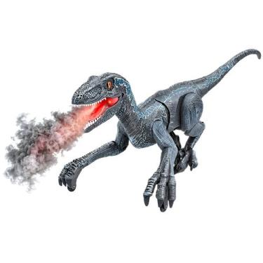 Imagem de Brinquedo Dinossauro Velociraptor Divertido Anda Luz Som Fumaça Castel