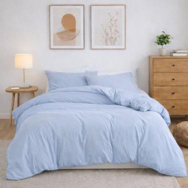 Imagem de Capa de Edredom Capa Duvet King Poliéster 250x280cm 1 Peça Azul Home&Cia