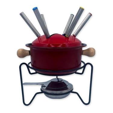 Imagem de Panela Conjunto Para Fondue Conjunto Kit 10 Peças Esmaltado - - Kadê, 