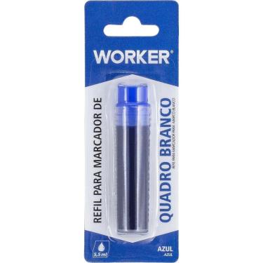 Imagem de Refil para Marcador de Quadro Branco Worker Tinta Azul Intensa Escrita Suave Secagem Rápida Baixo Odor Azul