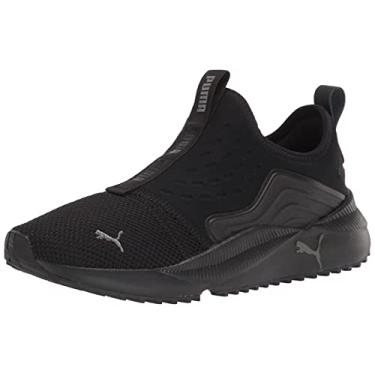 Imagem de PUMA Tênis infantil unissex Pacer Future de malha sem cadarço, Puma Preto escuro sombreado, 6 Big Kid