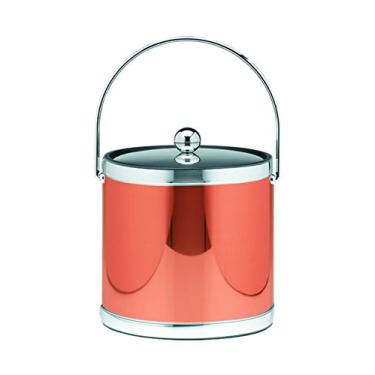 Imagem de Kraftware Balde de gelo de vinil e mylar, 3 litros, cobre e cromo