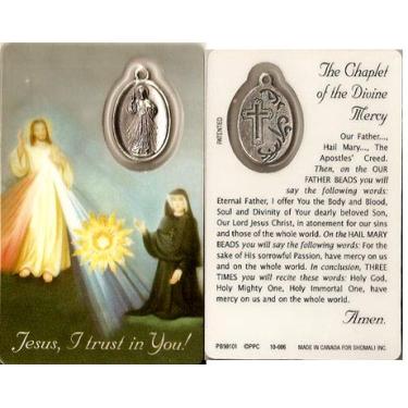 Imagem de Cartas sagradas sortidas premium com medalha | santos católicos e orações com medalhas, Chaplet of Divine Mercy