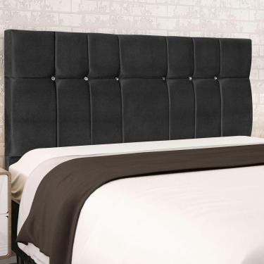 Imagem de Cabeceira Casal Queen Jbe Opala 164cm Preto Cama Box 158cm