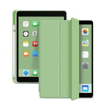 Imagem de Capa Protetora Para iPad 5ª e 6ª Geração 9.7" Smart Case Com Suporte a Caneta Anti Impacto Magnética Slim Premium Resistente Funcional com Design Fino (Verde Claro)