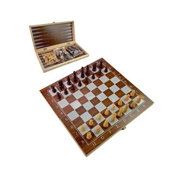 Imagem de Jogo de xadrez De Madeira 3 Em 1 29 x 29 Cm