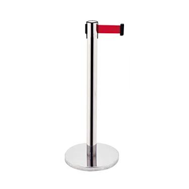 Imagem de Barreira de cinto retrátil, cinto de barreira de fila, poste de controle de multidão para serviço pesado, cinto de isolamento cinto telescópico de aço inoxidável, grade de vedação, linha de guarda-co