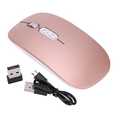 Imagem de YYOYY Mouse sem fio, mouse óptico inteligente AI 1600dPI, mouse ultrafino para laptop com função de tradução de entrada de voz, mouse portátil para escritório, entretenimento (ouro rosa)