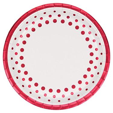 Imagem de Creative Converting Pratos de jantar de papel, 22,86 cm Ruby Sparkle and Shine