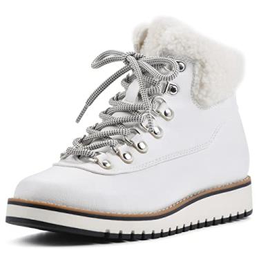 Imagem de WHITE MOUNTAIN Bota feminina para caminhada com cadarço Shoes Cozy, Branco, 6.5