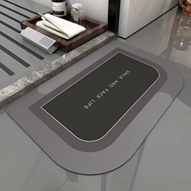 Imagem de SHENGANG Tapete de banho Tapete de banheiro antiderrapante de secagem rápida Banheira Área lateral Tapetes de chão Diatomita Capacho de casa Tapete de cozinha, 23,50x70cm
