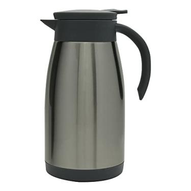 Imagem de Mimo Style Garrafa Térmica Inox Prata, Parede Dupla e à Prova de Vazamento, Com Capacidade Para 1 Litro, Perfeita Para Bebidas Quentes e Frias, Corpo de Material Inox e Tampa em Silicone