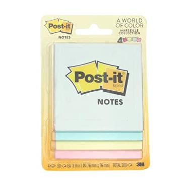 Imagem de Post-It Notas 7,6 cm x 7,6 cm Rosa, Amarelo, Azul