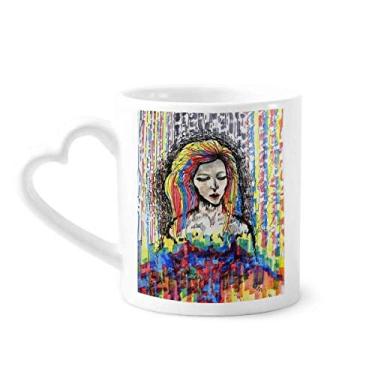 Imagem de Caneca com arte abstrata Fade Away Coffee Ceramic Drinkware copo de coração de vidro