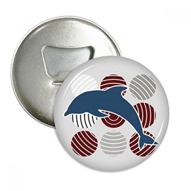 Imagem de Emblema multifuncional com emblema de ímã de geladeira ilustrado com desenho de golfinho