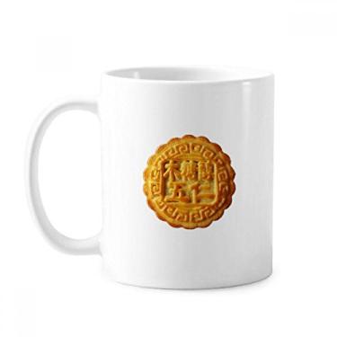 Imagem de Caneca de cerâmica para bolo de cerâmica com tema de lua e cinco grãos para festivais de outono