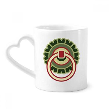 Imagem de Caneca de café cerâmica com estampa de círculo de cobre xícara de coração de vidro