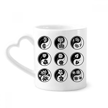 Imagem de Cultura Yin-yang flor redonda design caneca café cerâmica copo coração vidro
