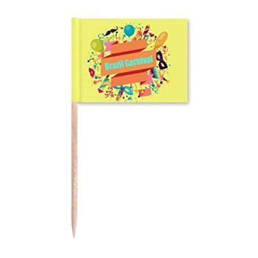 Imagem de Bandeira de palito de dente Explode com faixa de carnaval Decoração de festa