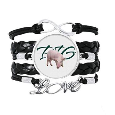 Imagem de OFFbb-USA Variedades de comida de porco Art Déco Presente Moda Pulseira Acessório Amor Couro Torcido Pulseira Presente, não aplicar