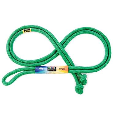 Imagem de Just Jump It Corda de pular única de 2,5 m para crianças, mulheres e homens - Equipamento de exercícios físicos para jovens ao ar livre - Acessórios de ginástica de nylon trançado - Verde