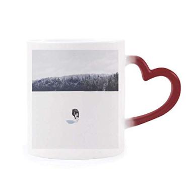 Imagem de Caneca sensível ao calor com foto de animal de estimação para cães, caneca de grés que muda de cor vermelha
