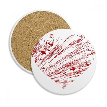 Imagem de Caneca vermelha de coração para o dia dos namorados copo copo copo protetor de mesa pedra absorvente