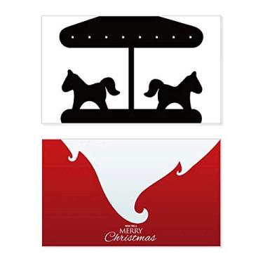 Imagem de Carrossel Negro Parque de Diversões Contorno Feriado Feriado Feliz Natal Cartão de Parabéns Mensagem de Letras de Natal
