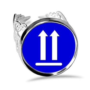 Imagem de DIYthinker Anel de noivado de casamento Upwards quadrado azul ajustável