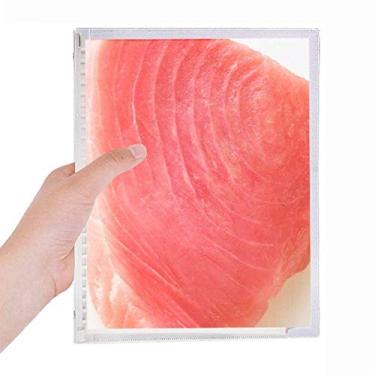 Imagem de Salmon Sashimi Carne Food Caderno com textura de alimentos Folhas soltas Diário Recarregável Papelaria