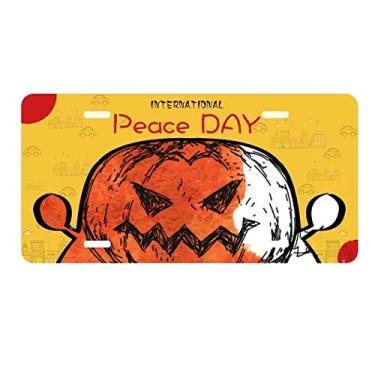 Imagem de DIYthinker Placa de carro de abóbora de Halloween pintada à mão para decoração de carro Dia da Paz